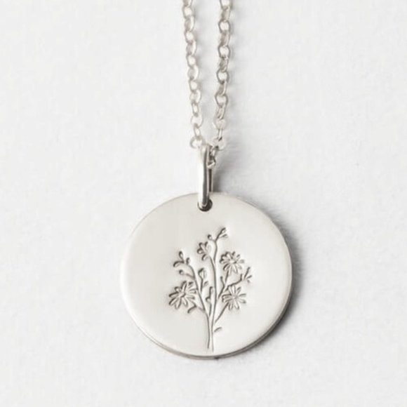 Aster September Birth Flower Charm Gift Necklace - Picture 7 of 16